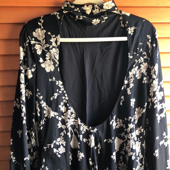 🔥Free People black Floral long sleeve Mini Dress - Picture 11 of 15